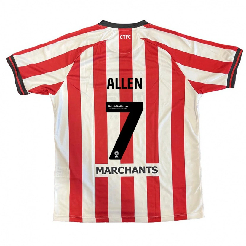 DanxenキッズEmily Allen#7赤 白ホームシャツ2024/25ジャージーユニフォーム