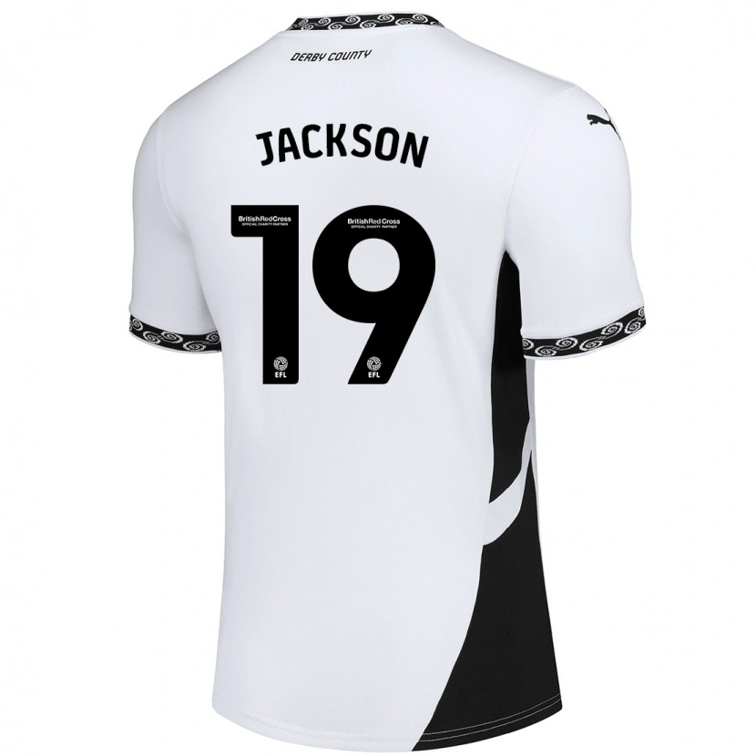 Danxenキッズケイデン・ジャクソン#19白 黒ホームシャツ2024/25ジャージーユニフォーム