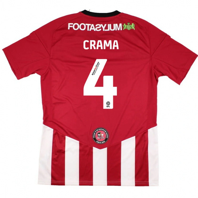 DanxenキッズTristan Crama#4赤 白ホームシャツ2024/25ジャージーユニフォーム