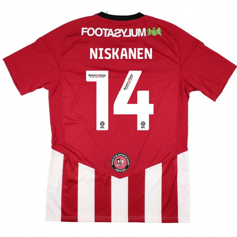 Danxenキッズイルマリ・ニスカネン#14赤 白ホームシャツ2024/25ジャージーユニフォーム