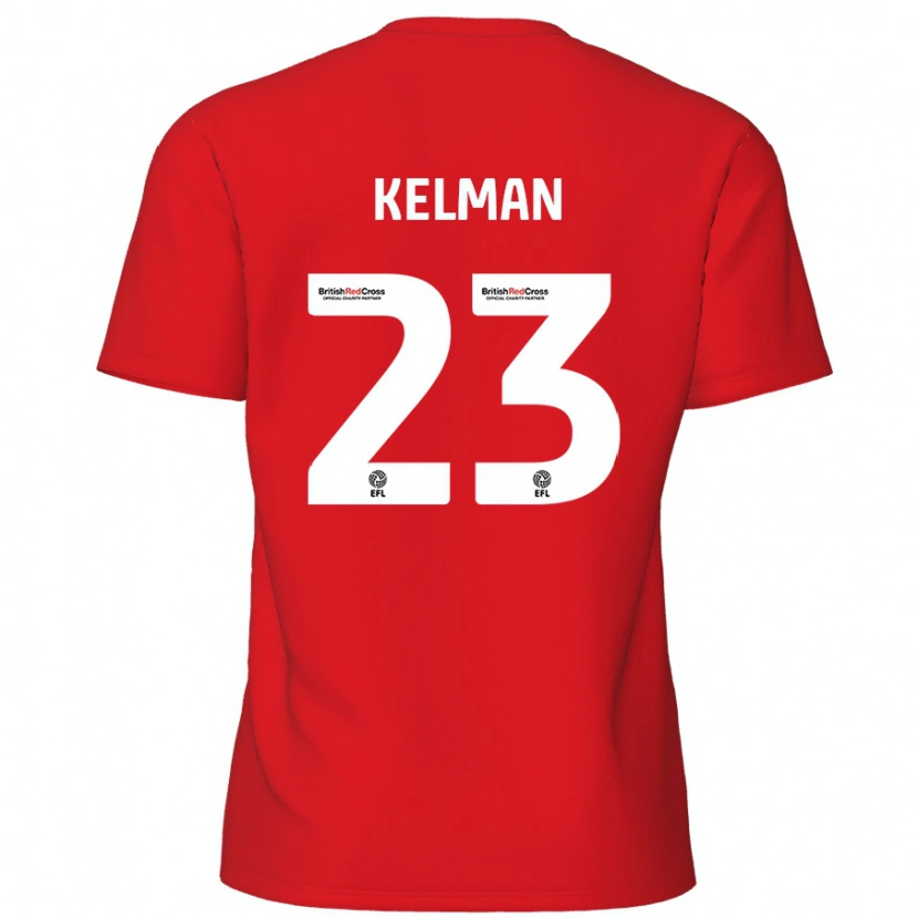 Danxenキッズチャーリー・ケルマン#23赤ホームシャツ2024/25ジャージーユニフォーム