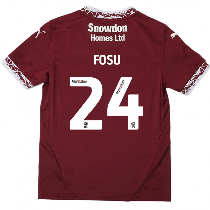 Danxenキッズタリク・フォス#24ブルゴーニュホームシャツ2024/25ジャージーユニフォーム