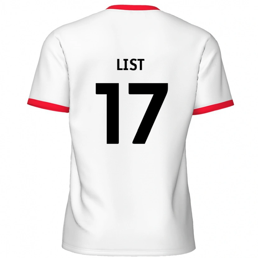 Danxenキッズエリオット・リスト#17白 赤ホームシャツ2024/25ジャージーユニフォーム