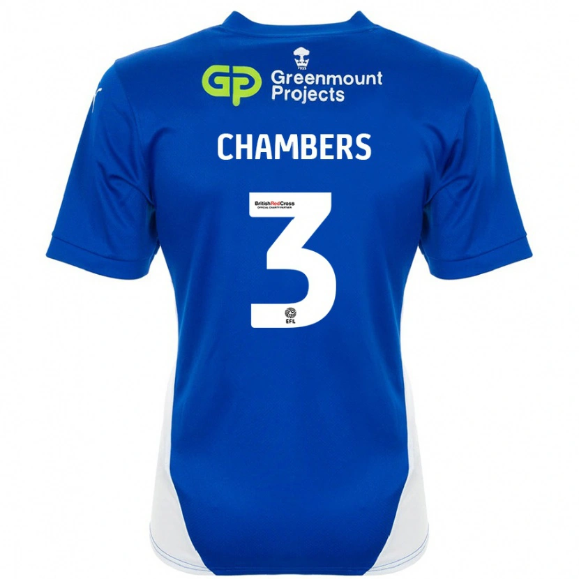 Danxenキッズルーク・チェンバース#3ブルーホワイトホームシャツ2024/25ジャージーユニフォーム