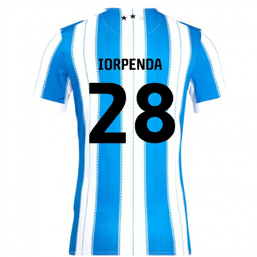 DanxenキッズTom Iorpenda#28ブルーホワイトホームシャツ2024/25ジャージーユニフォーム