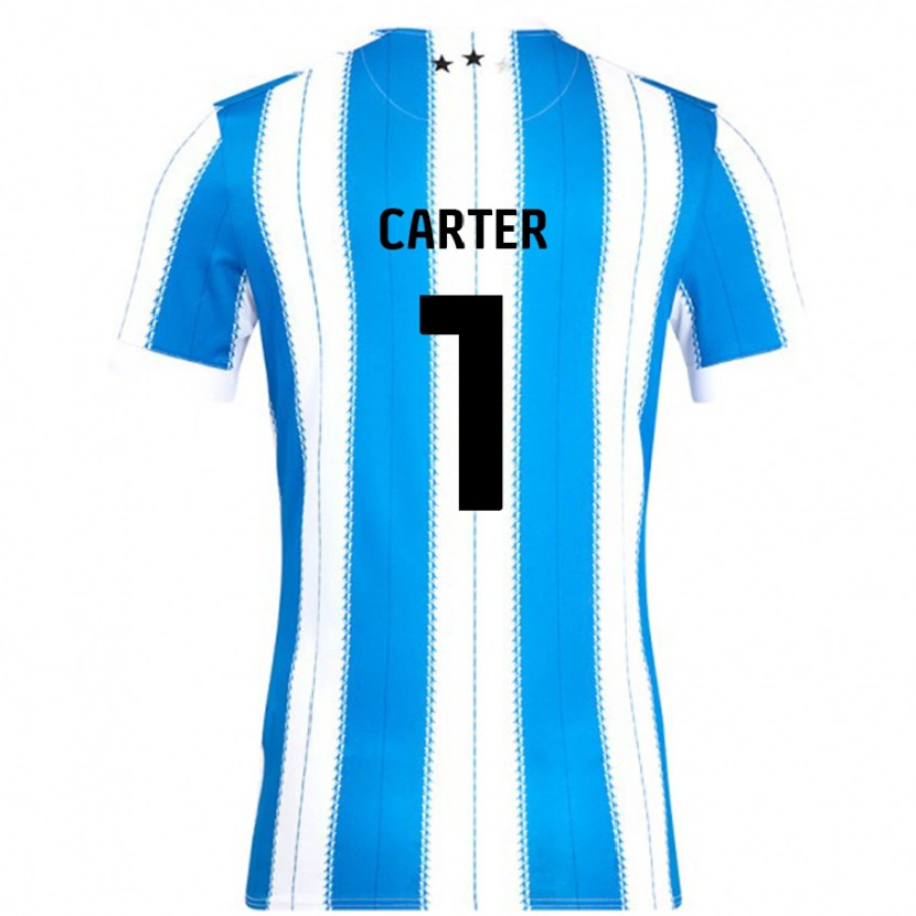 DanxenキッズLaura Carter#1ブルーホワイトホームシャツ2024/25ジャージーユニフォーム