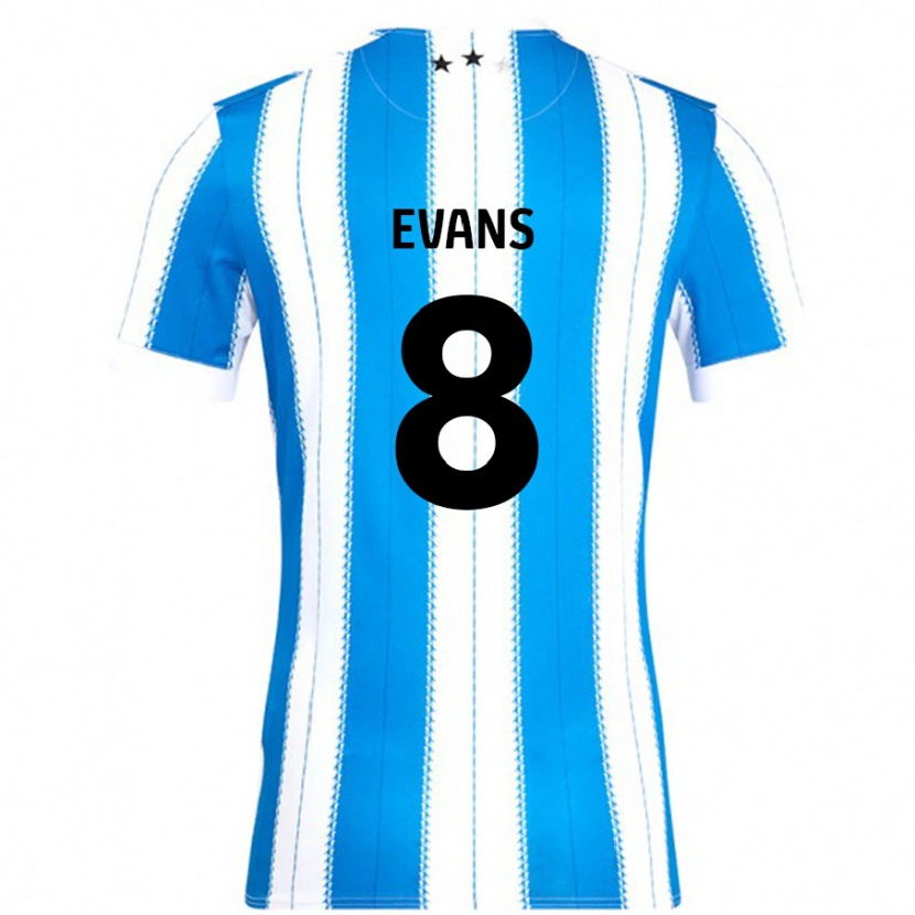 DanxenキッズCharley Evans#8ブルーホワイトホームシャツ2024/25ジャージーユニフォーム
