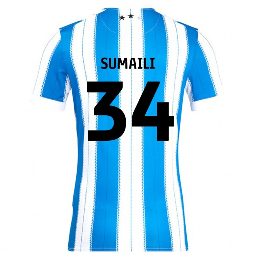 DanxenキッズFalone Sumaili#34ブルーホワイトホームシャツ2024/25ジャージーユニフォーム