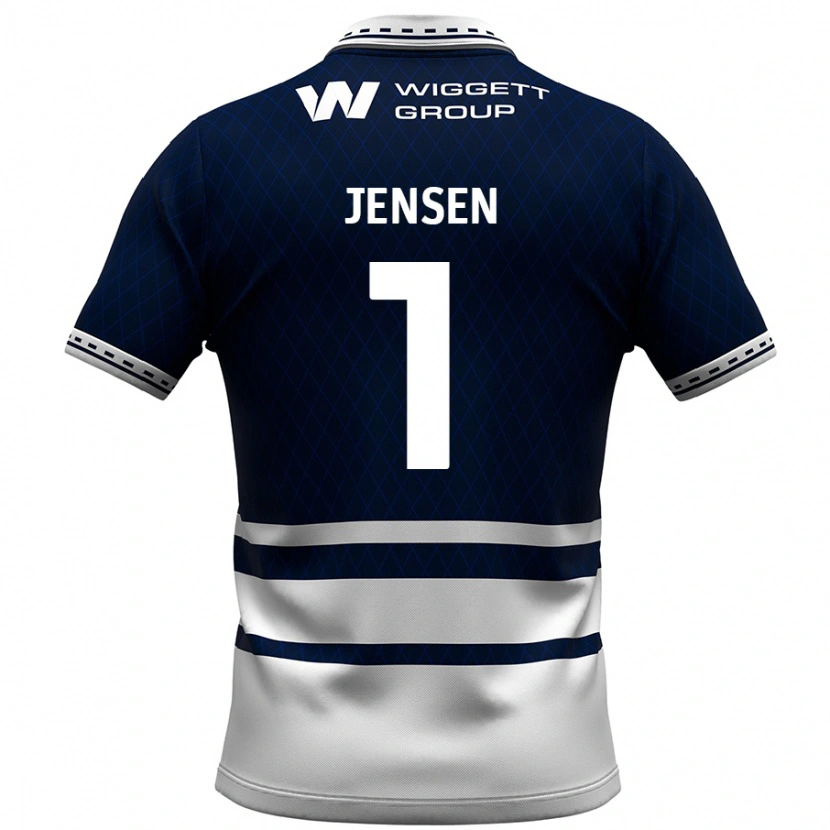 Danxenキッズルーカス・イェンセン#1ネイビーブルー ホワイトホームシャツ2024/25ジャージーユニフォーム