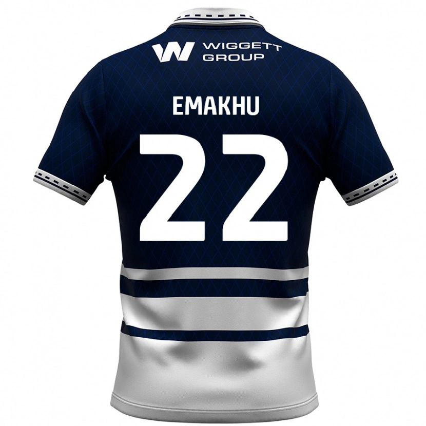 Danxenキッズエイドモ・エマク#22ネイビーブルー ホワイトホームシャツ2024/25ジャージーユニフォーム