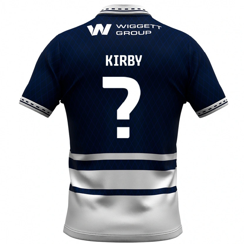 DanxenキッズArchie Kirby#0ネイビーブルー ホワイトホームシャツ2024/25ジャージーユニフォーム