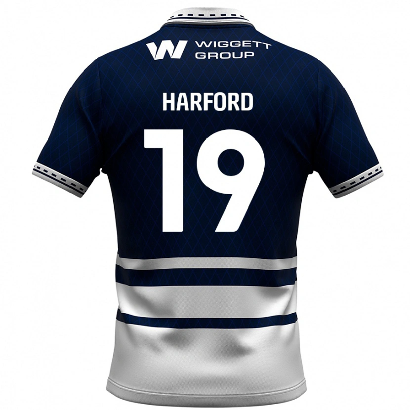 DanxenキッズBeth Harford#19ネイビーブルー ホワイトホームシャツ2024/25ジャージーユニフォーム