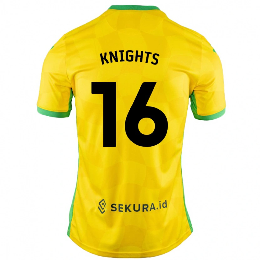 DanxenキッズKatie Knights#16黄緑ホームシャツ2024/25ジャージーユニフォーム