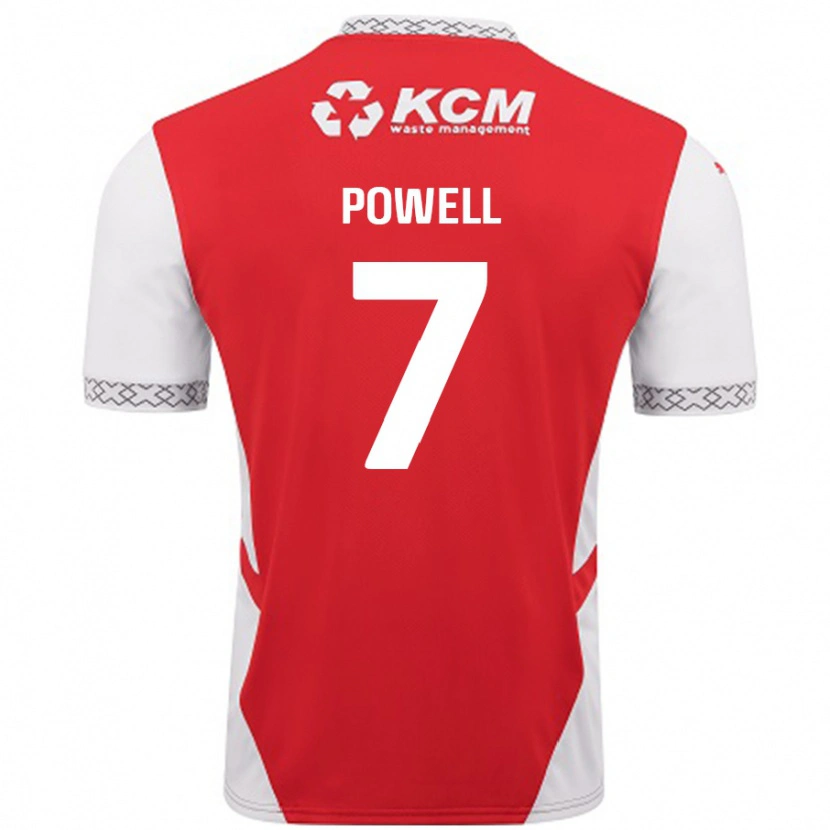 DanxenキッズJoe Powell#7赤 白ホームシャツ2024/25ジャージーユニフォーム
