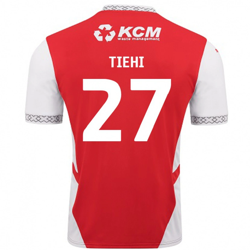 DanxenキッズChrist Tiehi#27赤 白ホームシャツ2024/25ジャージーユニフォーム
