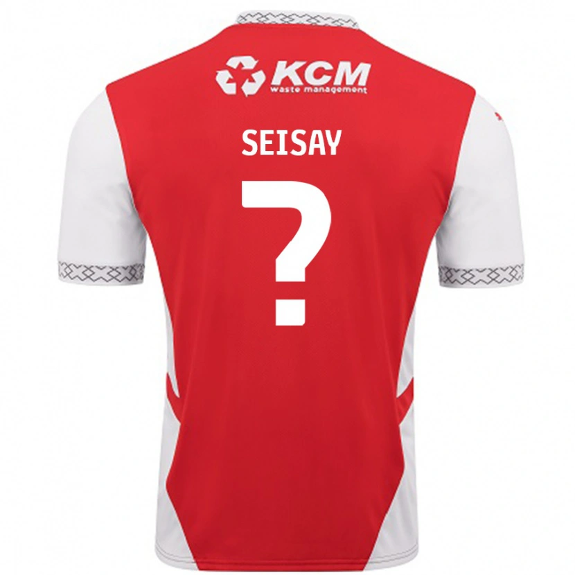 DanxenキッズHamid Seisay#0赤 白ホームシャツ2024/25ジャージーユニフォーム