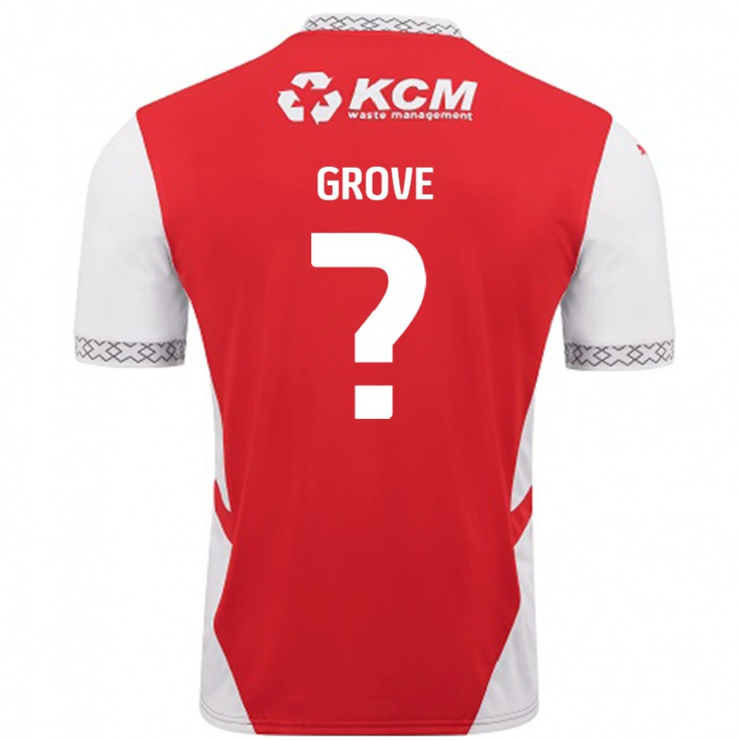 DanxenキッズRylee Grove#0赤 白ホームシャツ2024/25ジャージーユニフォーム