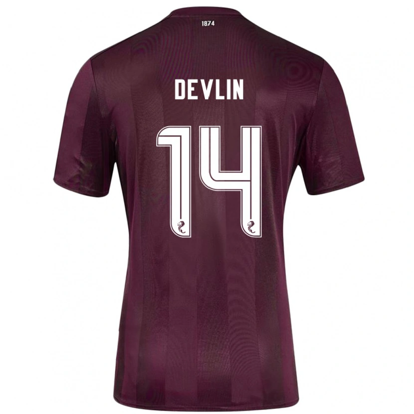 DanxenキッズCammy Devlin#14ブルゴーニュホームシャツ2024/25ジャージーユニフォーム