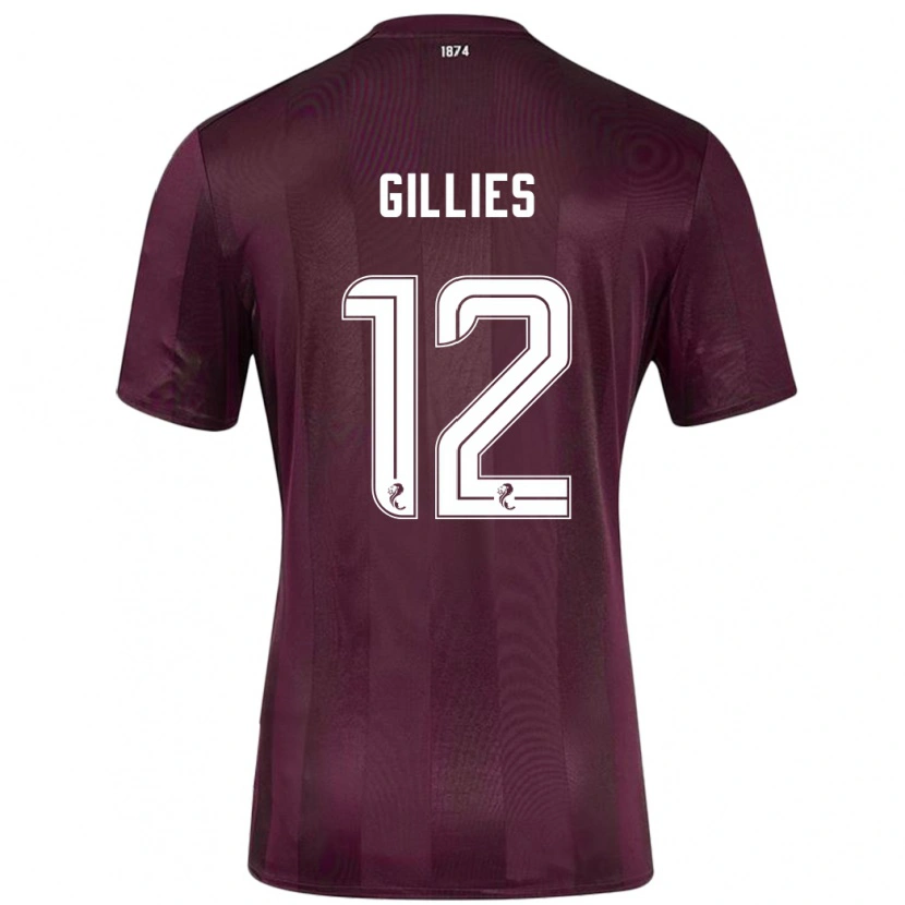 DanxenキッズMatthew Gillies#12ブルゴーニュホームシャツ2024/25ジャージーユニフォーム