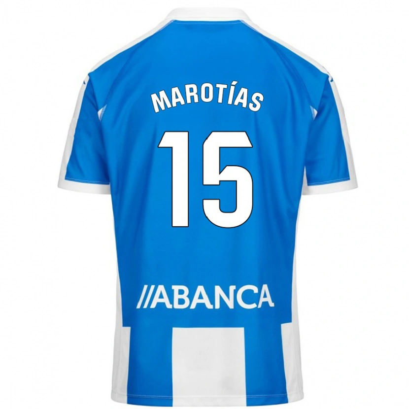 DanxenキッズOscar Marotías#15ブルーホワイトホームシャツ2024/25ジャージーユニフォーム