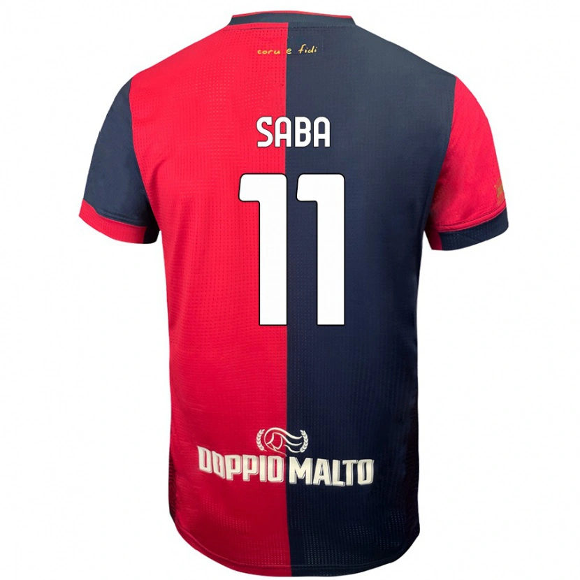 DanxenキッズAlessio Saba#11赤 濃い青ホームシャツ2024/25ジャージーユニフォーム