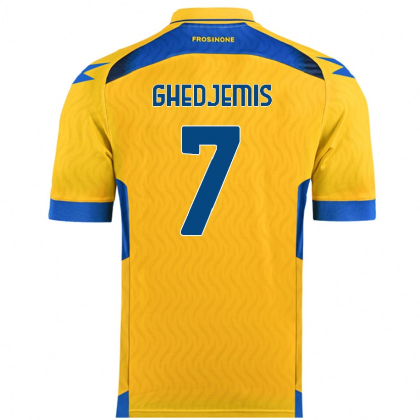 DanxenキッズFarès Ghedjemis#7黄ホームシャツ2024/25ジャージーユニフォーム
