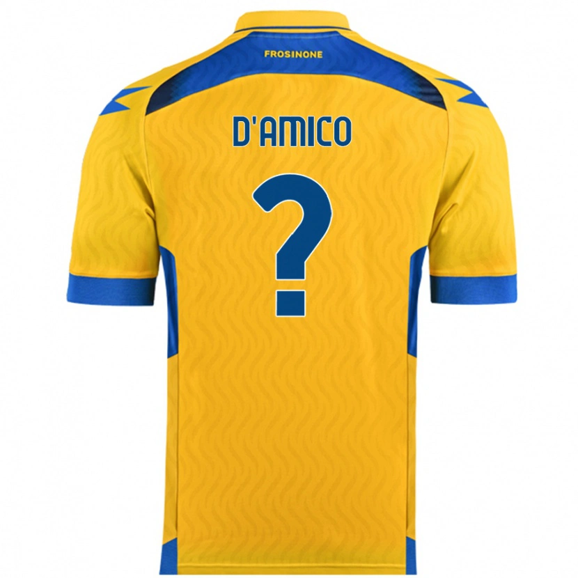 DanxenキッズCristiano D'amico#0黄ホームシャツ2024/25ジャージーユニフォーム