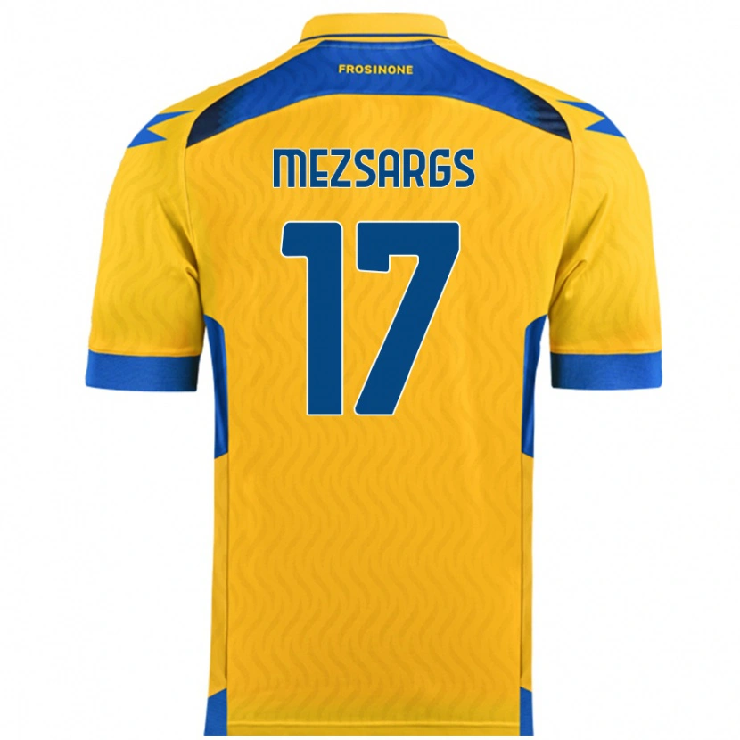 DanxenキッズKristians Mezsargs#17黄ホームシャツ2024/25ジャージーユニフォーム