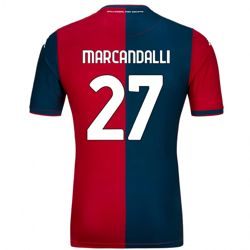 DanxenキッズAlessandro Marcandalli#27赤 ダークブルーホームシャツ2024/25ジャージーユニフォーム