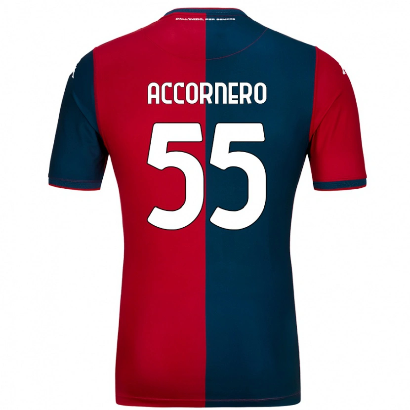DanxenキッズFederico Accornero#55赤 ダークブルーホームシャツ2024/25ジャージーユニフォーム