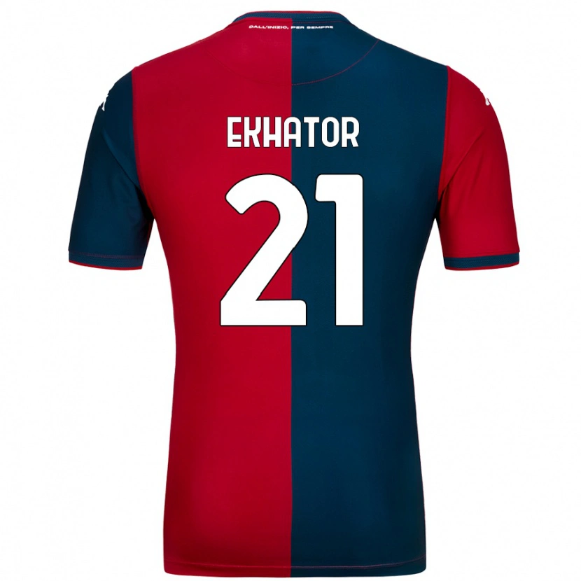 DanxenキッズJeff Ekhator#21赤 ダークブルーホームシャツ2024/25ジャージーユニフォーム