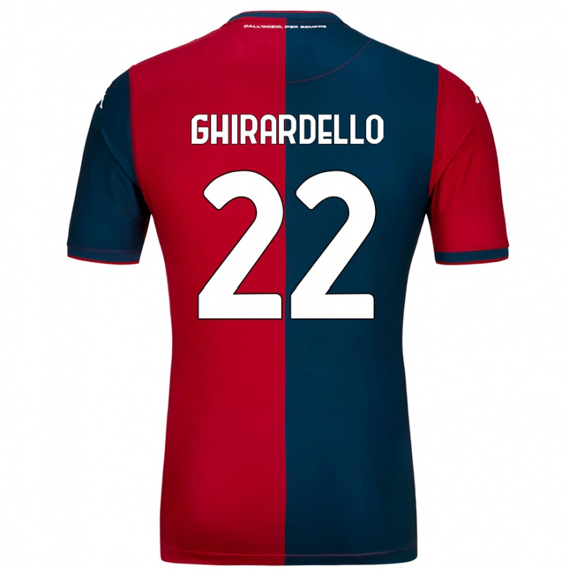 DanxenキッズTommaso Ghirardello#22赤 ダークブルーホームシャツ2024/25ジャージーユニフォーム