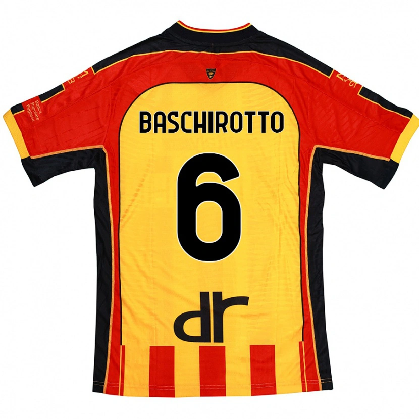 Danxenキッズフェデリコ・バスキロット#6黄 赤ホームシャツ2024/25ジャージーユニフォーム