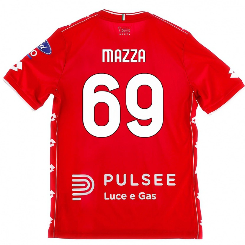 DanxenキッズAndrea Mazza#69赤 白ホームシャツ2024/25ジャージーユニフォーム