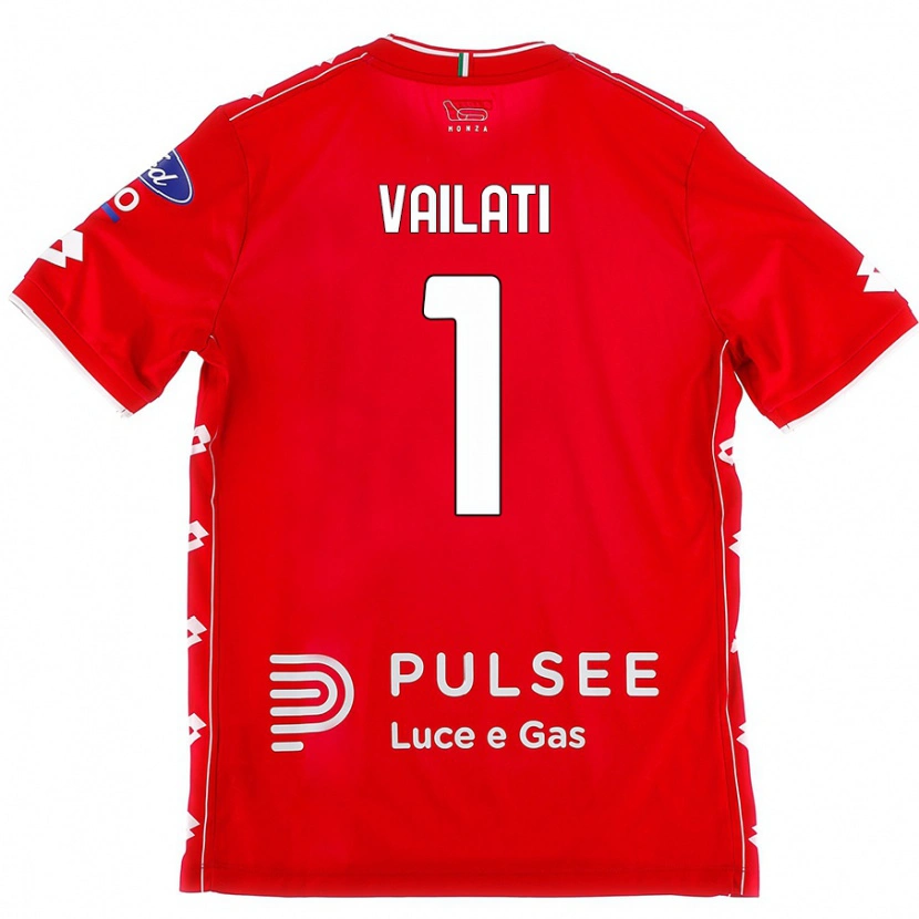 DanxenキッズAndrea Vailati#1赤 白ホームシャツ2024/25ジャージーユニフォーム