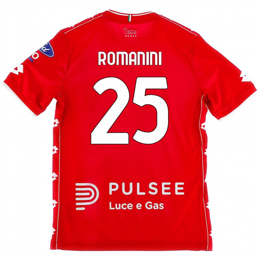 DanxenキッズAndrea Romanini#25赤 白ホームシャツ2024/25ジャージーユニフォーム