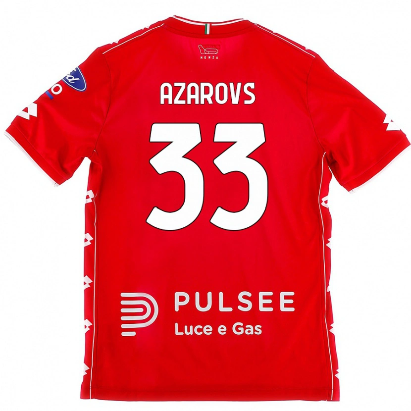 DanxenキッズTimurs Azarovs#33赤 白ホームシャツ2024/25ジャージーユニフォーム