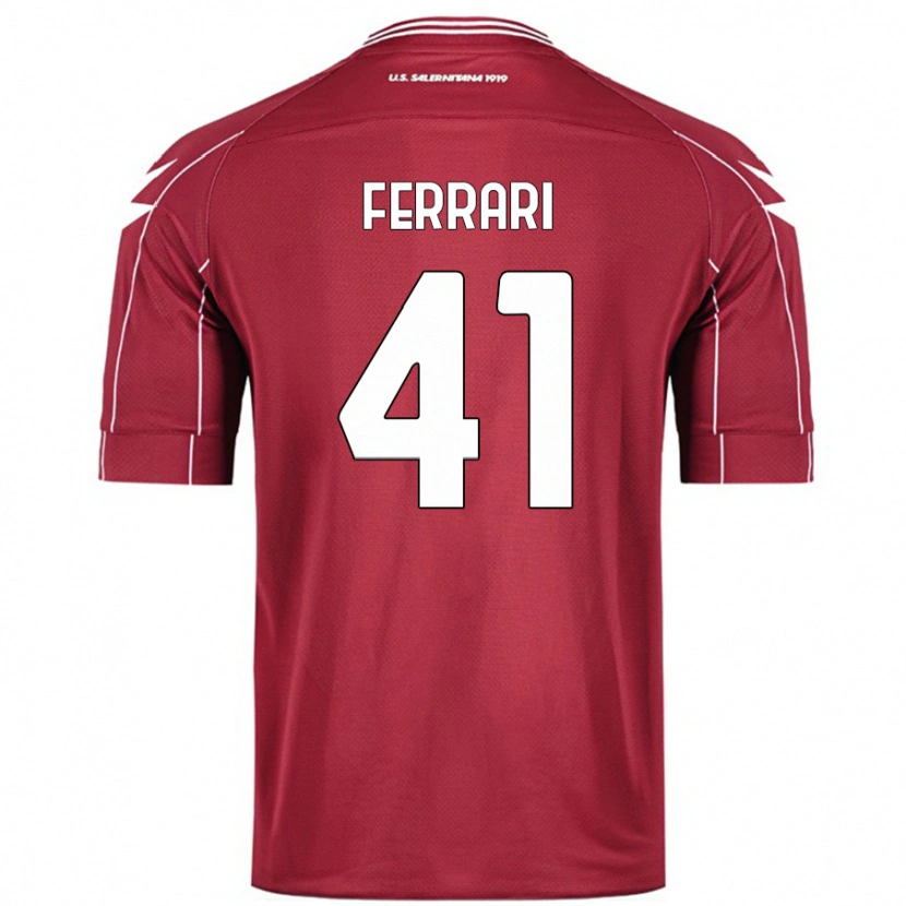 DanxenキッズTommaso Ferrari#41ブルゴーニュホームシャツ2024/25ジャージーユニフォーム