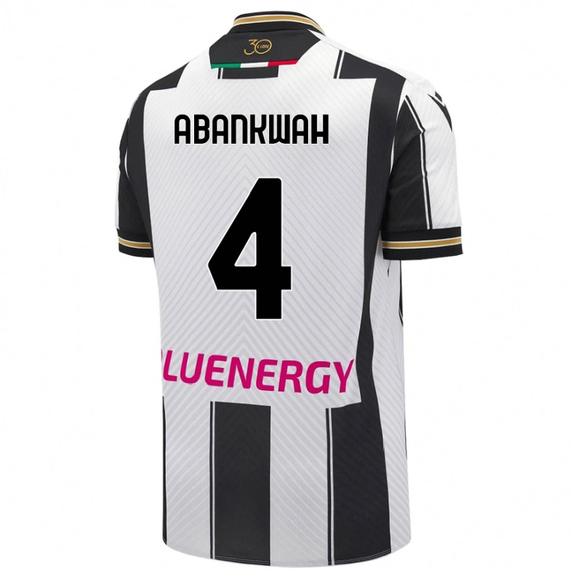 Danxenキッズジェームズ・アバンクワ#4白 黒ホームシャツ2024/25ジャージーユニフォーム
