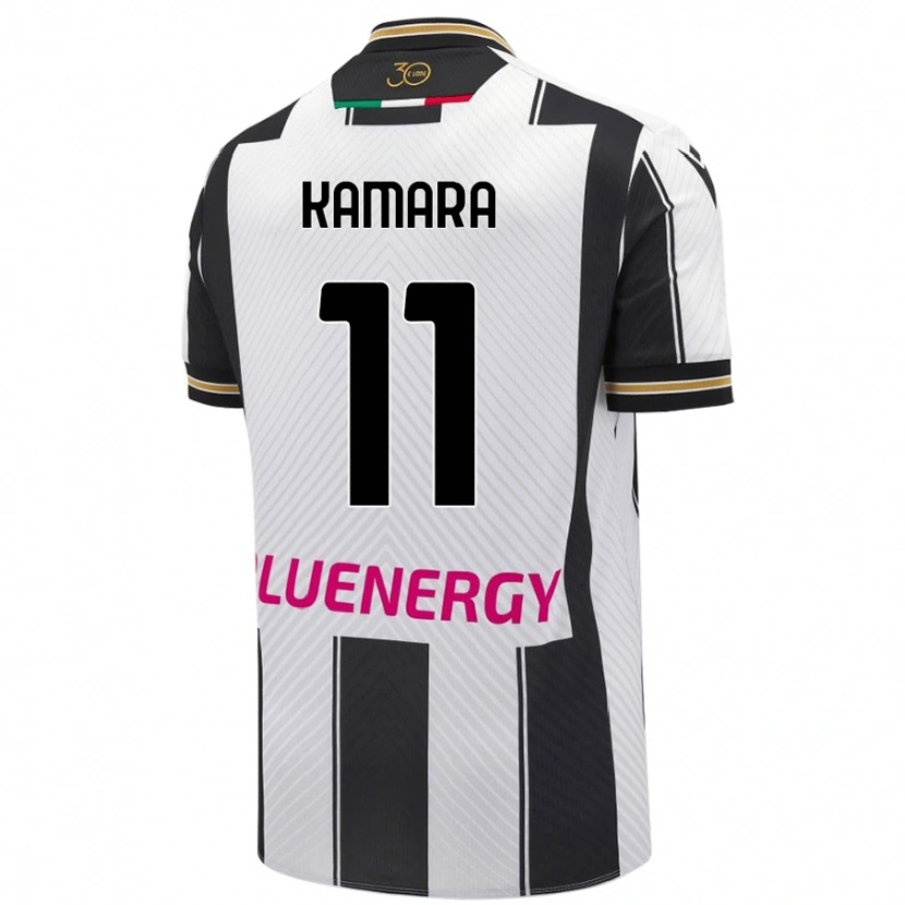 Danxenキッズハセイン・カマラ#11白 黒ホームシャツ2024/25ジャージーユニフォーム