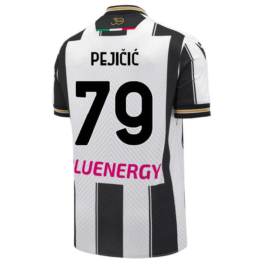 DanxenキッズDavid Pejičić#79白 黒ホームシャツ2024/25ジャージーユニフォーム
