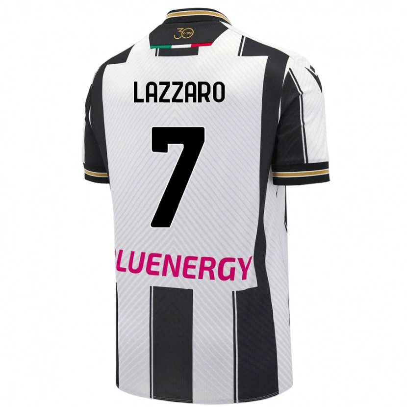DanxenキッズDavide Lazzaro#7白 黒ホームシャツ2024/25ジャージーユニフォーム