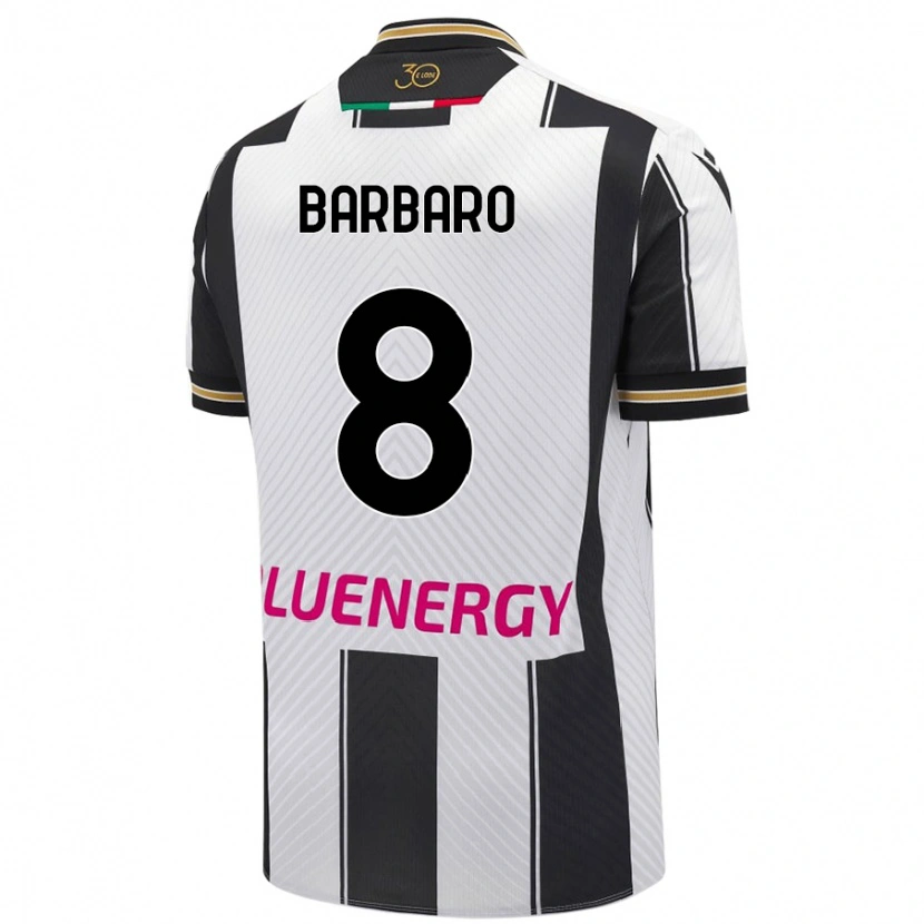 DanxenキッズElia Barbaro#8白 黒ホームシャツ2024/25ジャージーユニフォーム
