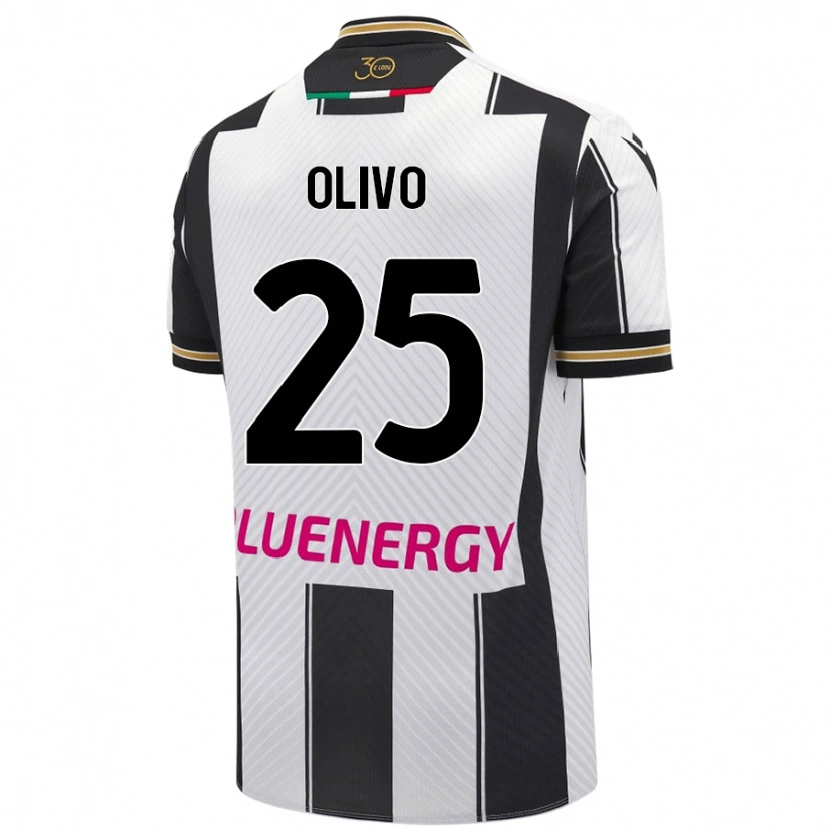 DanxenキッズGioele Olivo#25白 黒ホームシャツ2024/25ジャージーユニフォーム