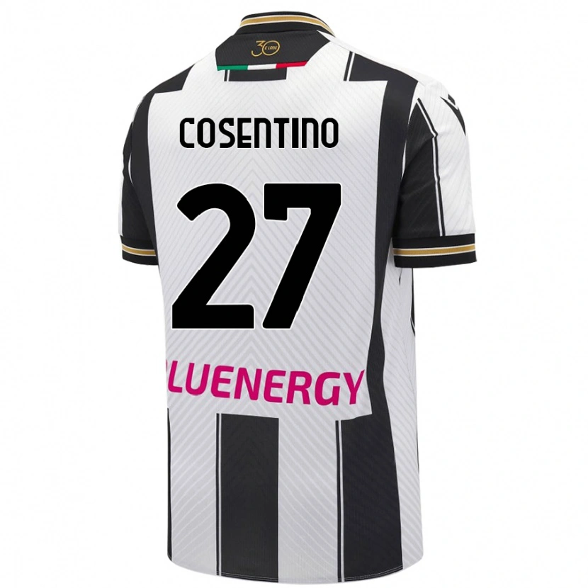 DanxenキッズSergio Cosentino#27白 黒ホームシャツ2024/25ジャージーユニフォーム