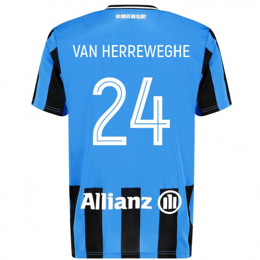 DanxenキッズFebe Van Herreweghe#24スカイブルー ブラックホームシャツ2024/25ジャージーユニフォーム