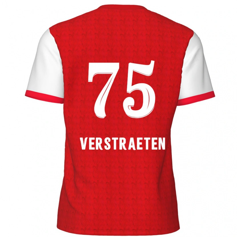 DanxenキッズAndreas Verstraeten#75赤 白ホームシャツ2024/25ジャージーユニフォーム