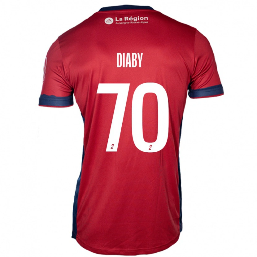 DanxenキッズYadaly Diaby#70ライトバーガンディホームシャツ2024/25ジャージーユニフォーム