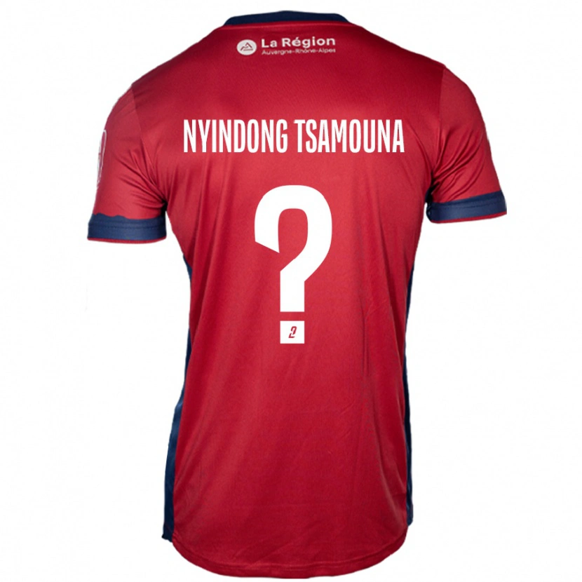 DanxenキッズJean Nyindong Tsamouna#0ライトバーガンディホームシャツ2024/25ジャージーユニフォーム