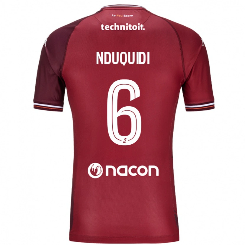 DanxenキッズJoseph Nduquidi#6レッドグレネードホームシャツ2024/25ジャージーユニフォーム
